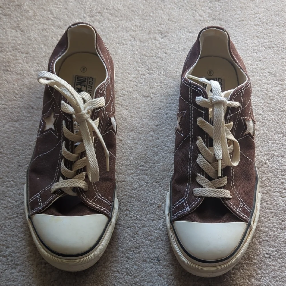 Converse One Star Brown and White Sneakers, Sz 8 - Picture 2 of 5